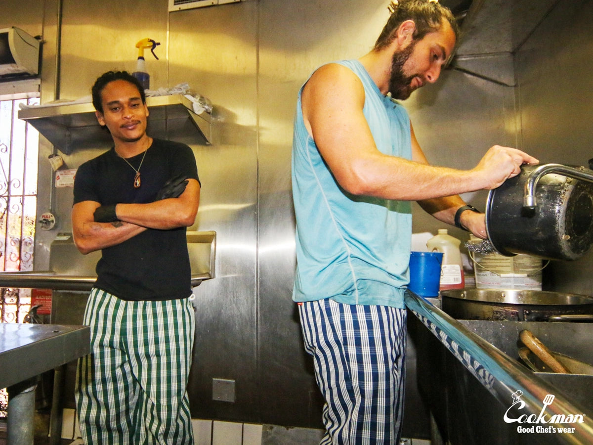 Chef Pants Semiwide - PALAKA Check : Navy