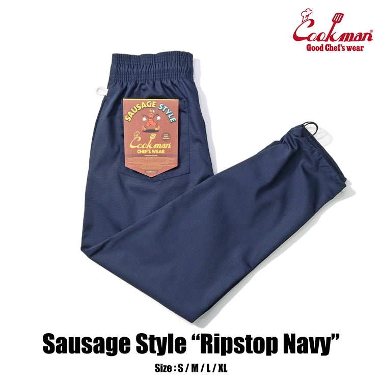 Cookman Chef Pants Sausage Style Ripstop Navy