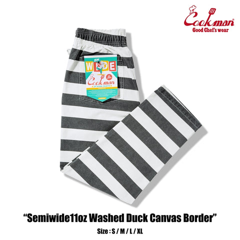 Cookman Chef Pants Semiwide -  Washed Duck Canvas Border
