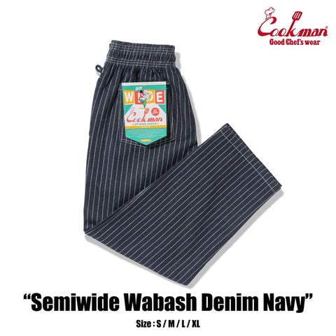 Cookman Chef Pants Semiwide -  Wabash Denim : Navy