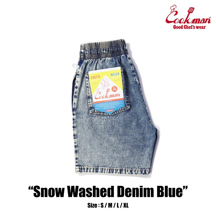 Chef Short Pants - Snow Washed Denim: Blue