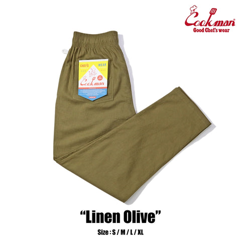 Cookman Chef Pants - Linen : Olive