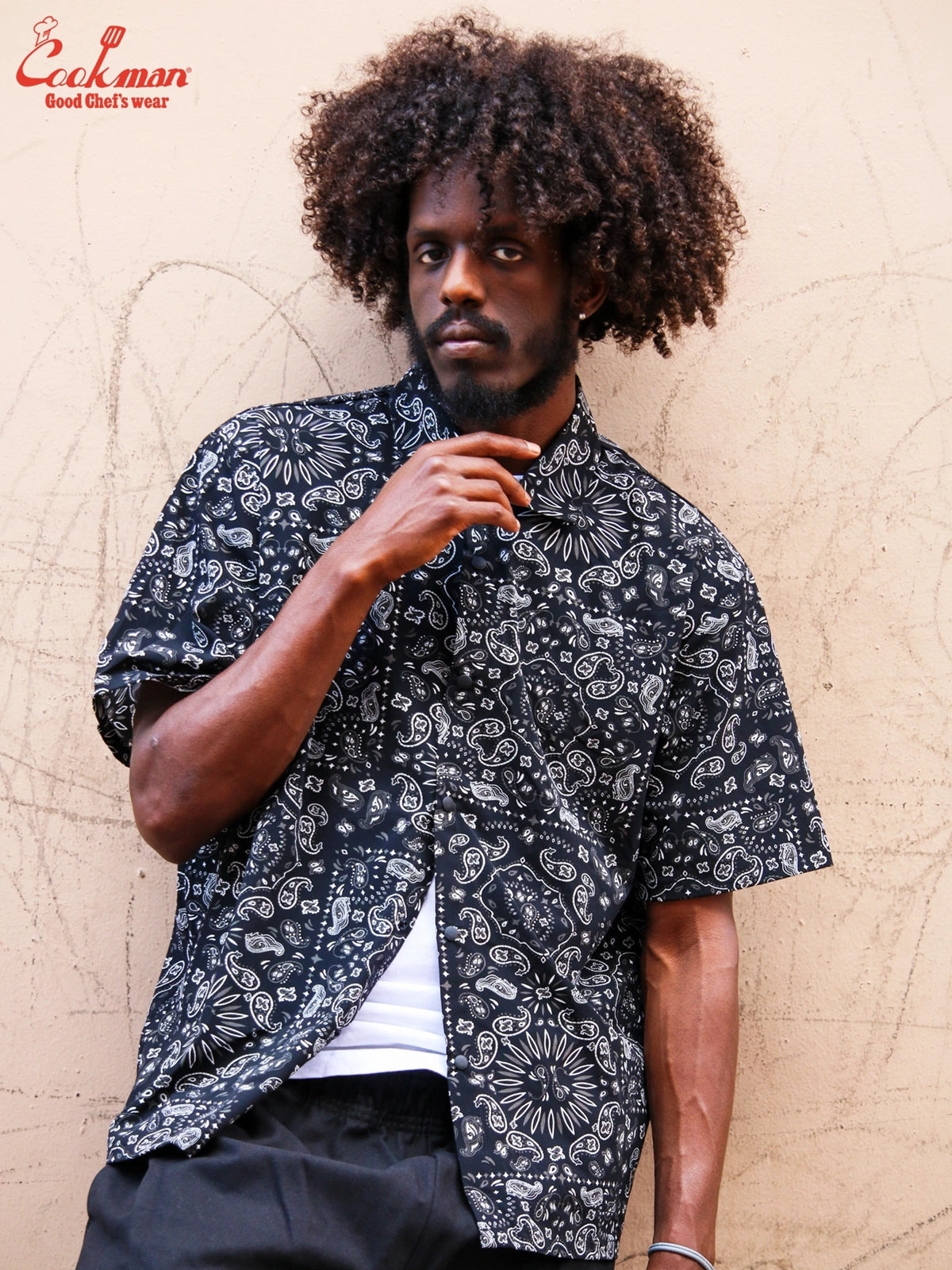 Work Shirts Short Sleeve Light - Paisley : Black