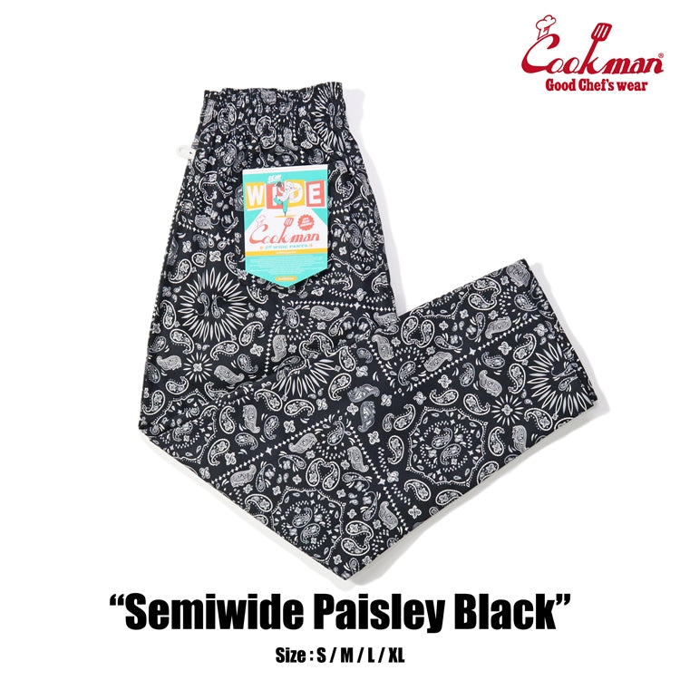 Cookman Chef Pants Semiwide - Paisley : Black