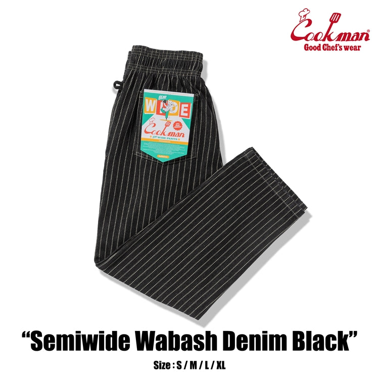 Cookman Chef Pants Semiwide - Wabash Denim : Black