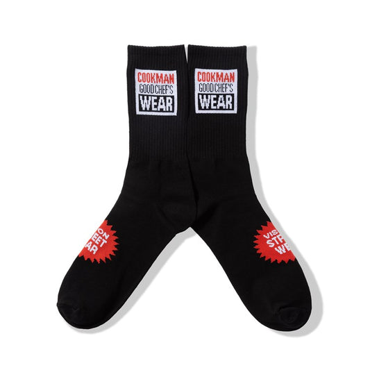 Cookman Rib Crew Socks - Vision Logo : Black