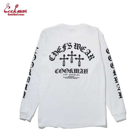 Cookman Long Sleeve Tees - Wine Opener : White