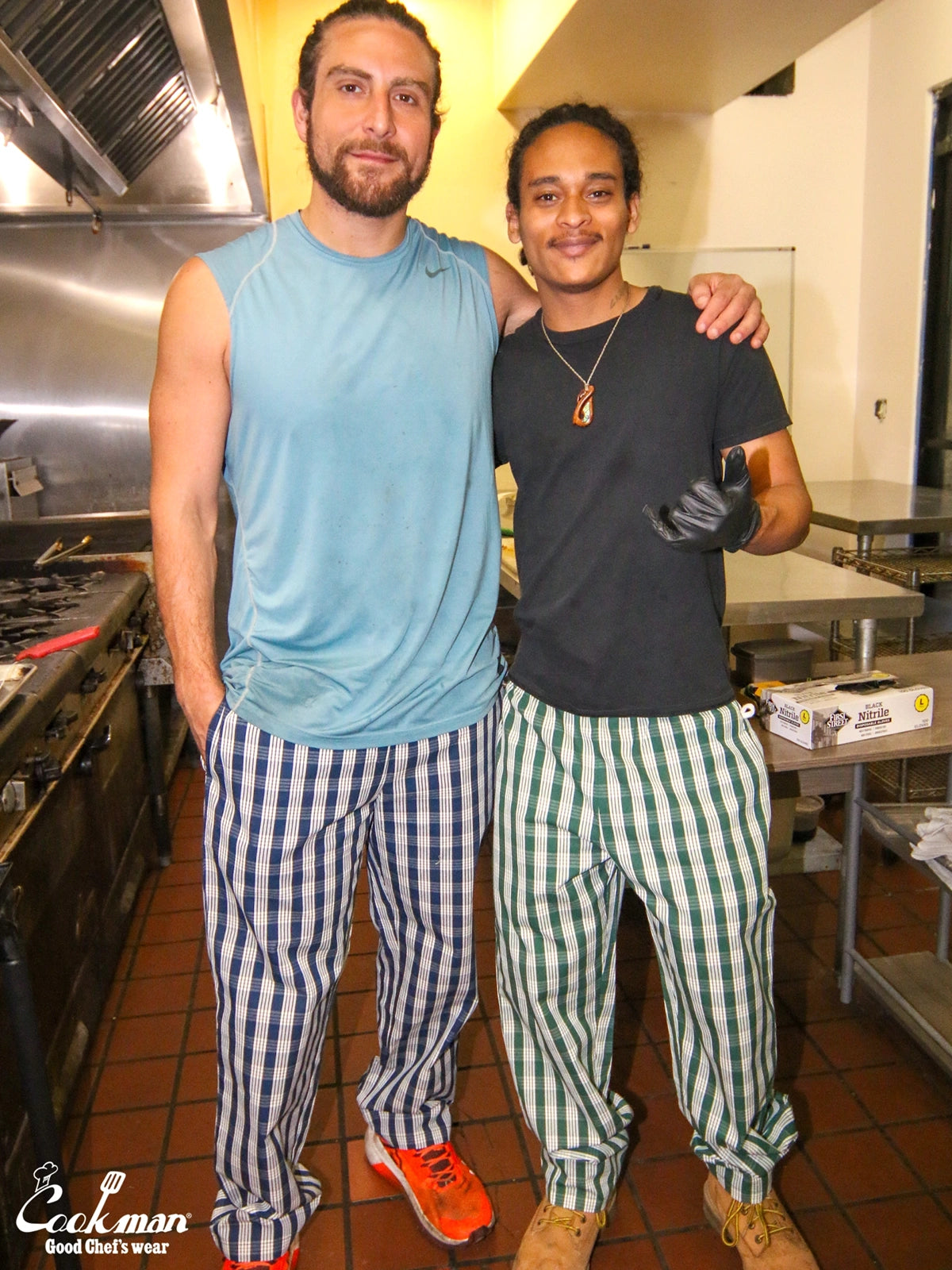 Chef Pants Semiwide - PALAKA Check : Navy