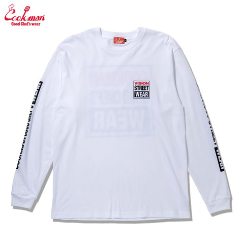 Cookman Long Sleeve Tees - Vision Logo : White