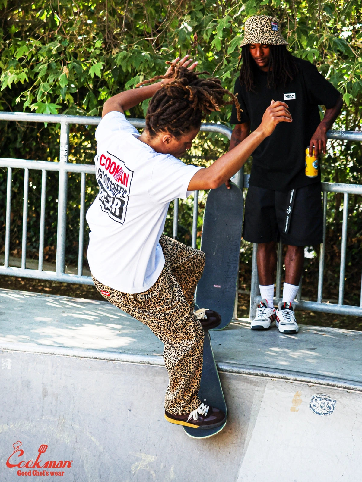 Chef Pants Semiwide Black Belt - Vision Leopard : Beige