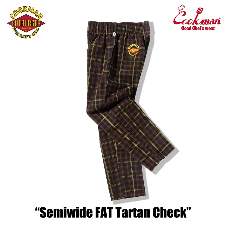 Cookman Chef Pants Semiwide : FAT Tartan Check