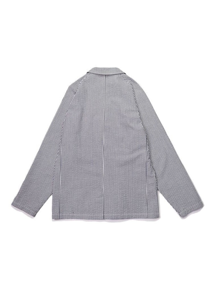 Lab Jacket - Seersucker Stripe Navy