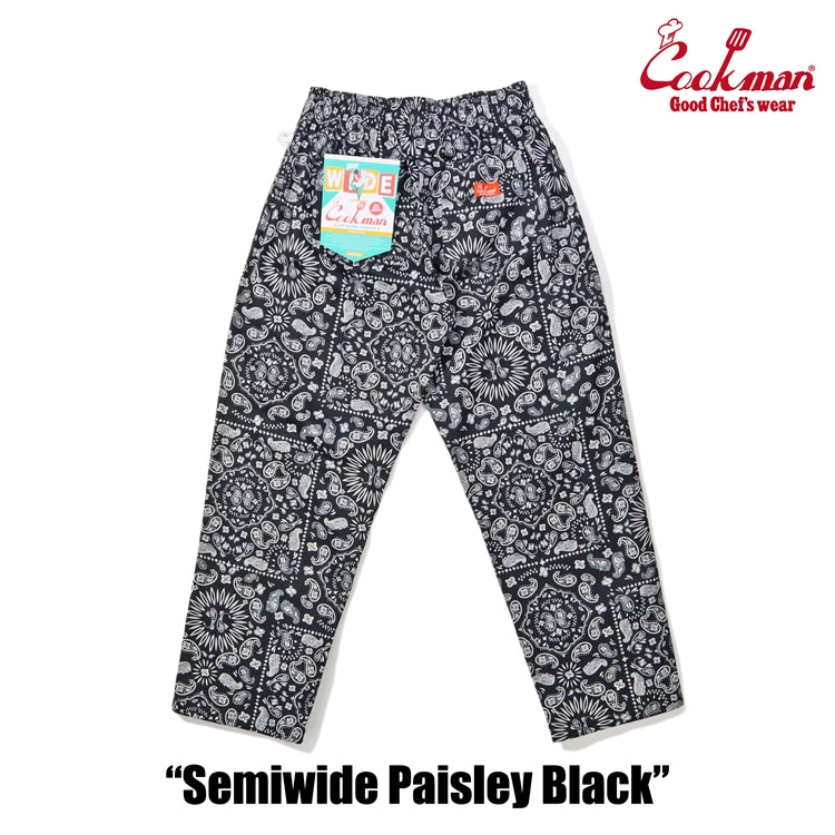 Cookman Chef Pants Semiwide - Paisley : Black