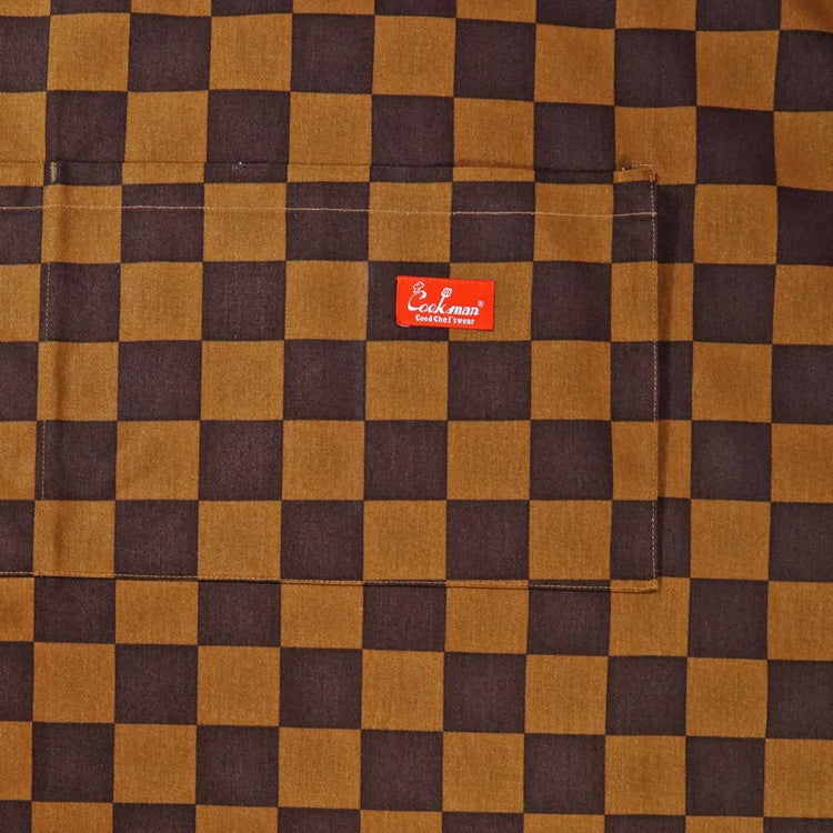 Cookman Wide Pocket Apron - Checker : Brown