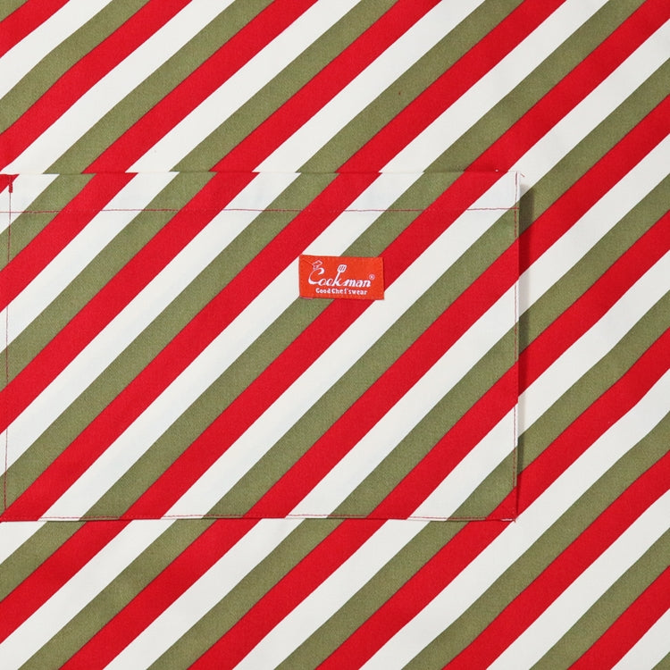 Cookman Wide Pocket Apron - Candy Stripe : Red