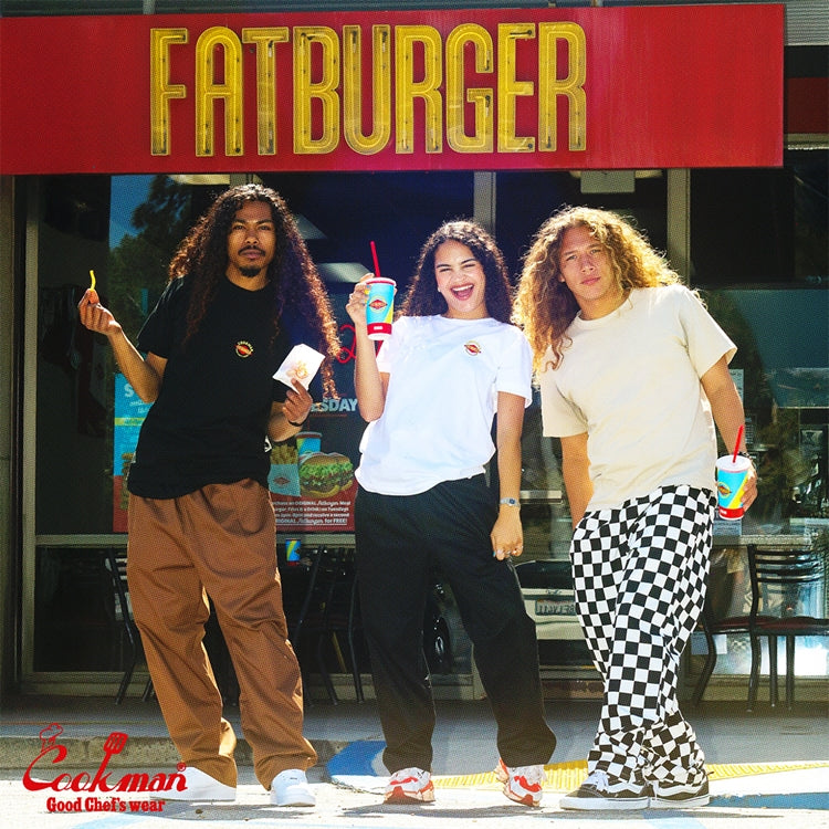 Cookman Embroidery Tees - FAT BURGER Logo : Black