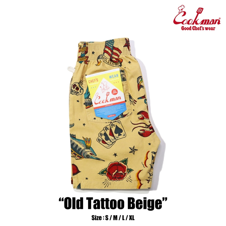 Cookman Chef Short Pants - Old Tattoo : Beige