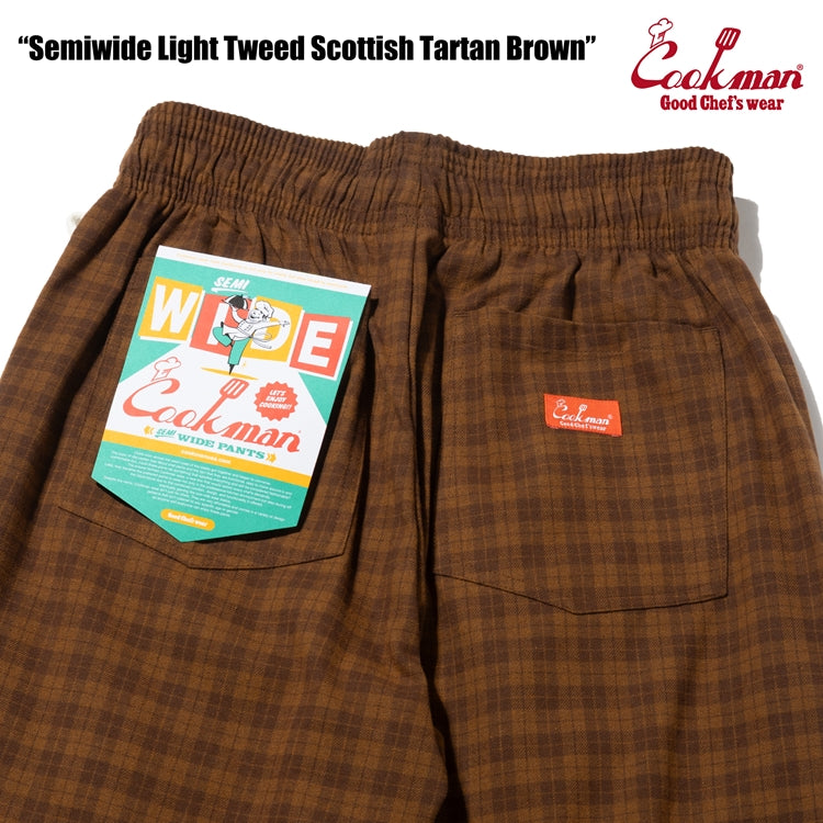 Cookman Chef Pants Semiwide - Light Tweed : Scottish Tartan Brown