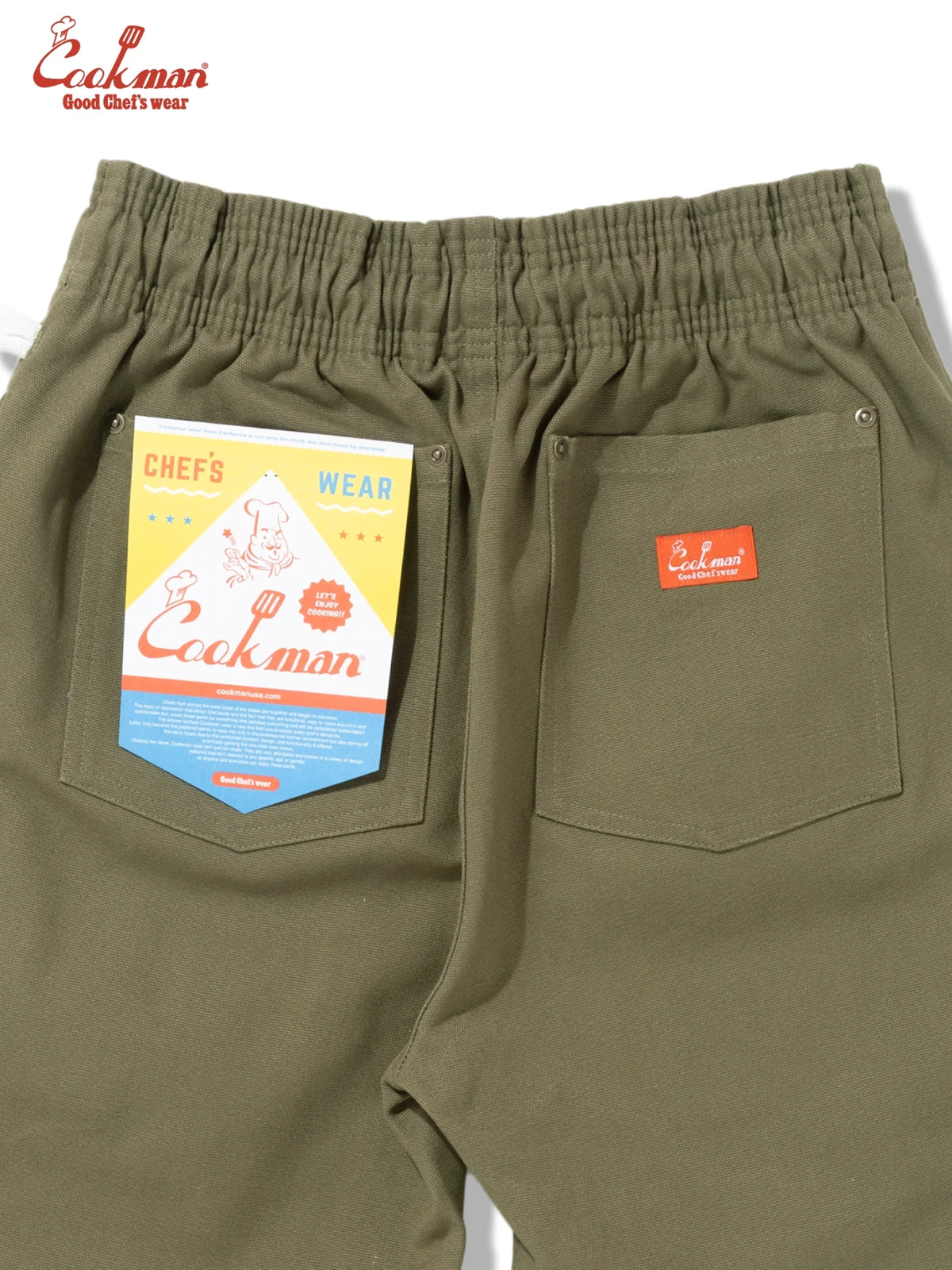 Chef Short Pants - Front pocket : Olive