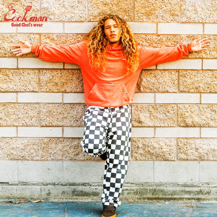 Cookman Chef Pants Semiwide - Washed Duck Canvas Checker : Black