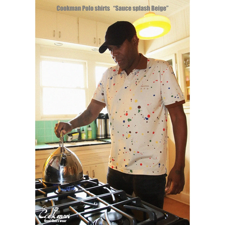 Cookman Polo Shirts - Sauce Splash : Beige