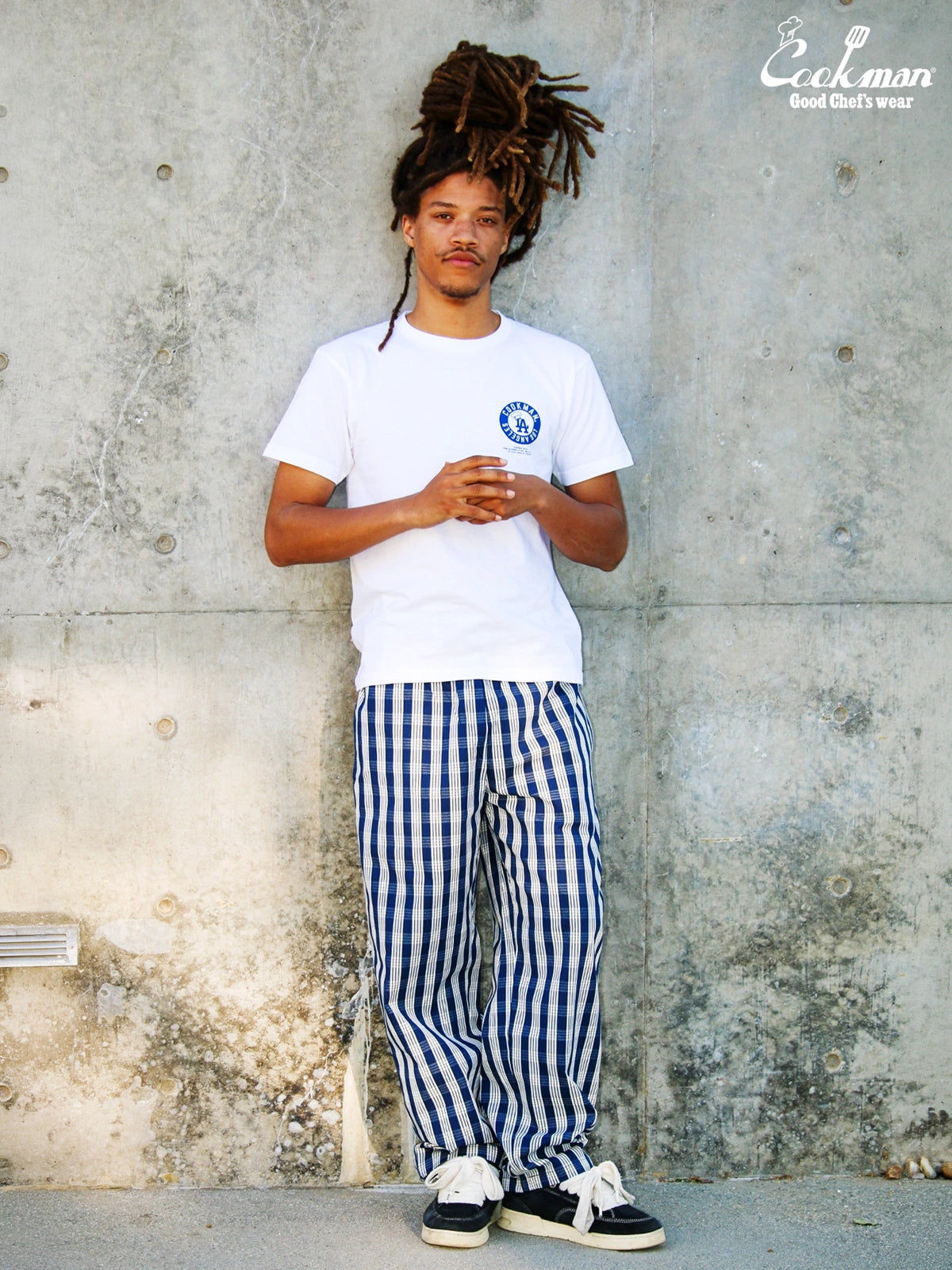 Chef Pants Semiwide - PALAKA Check : Navy
