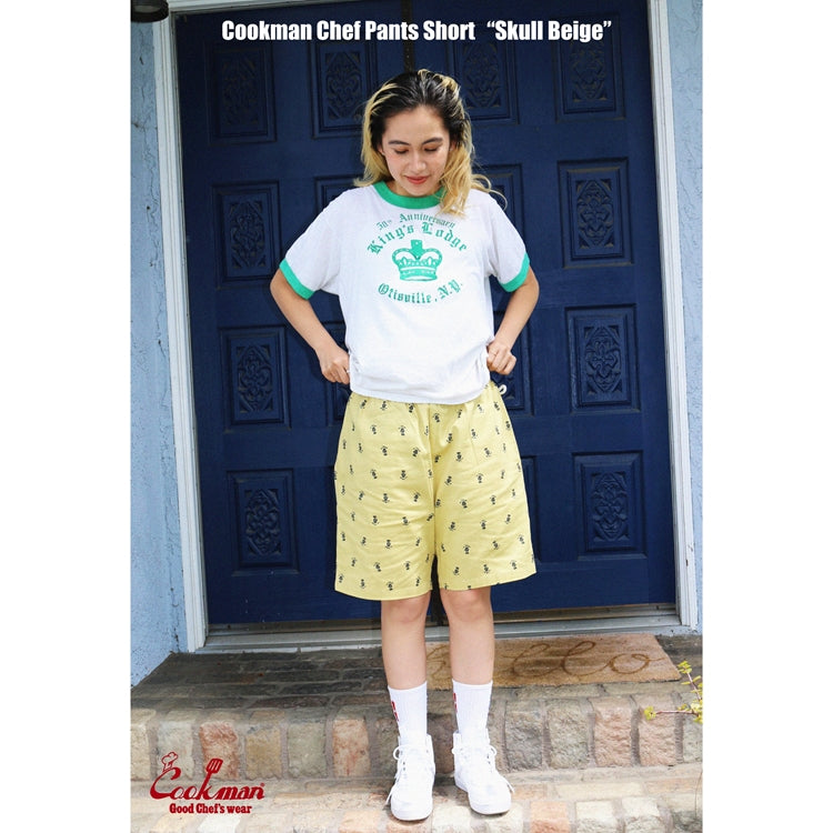 Cookman Chef Short Pants - Skull : Beige