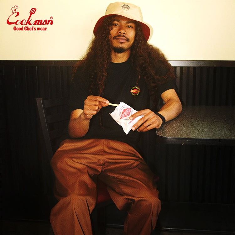 Cookman Embroidery Tees - FAT BURGER Logo : Black