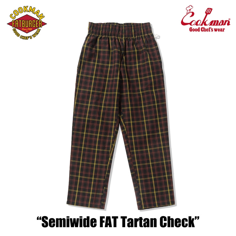Cookman Chef Pants Semiwide : FAT Tartan Check