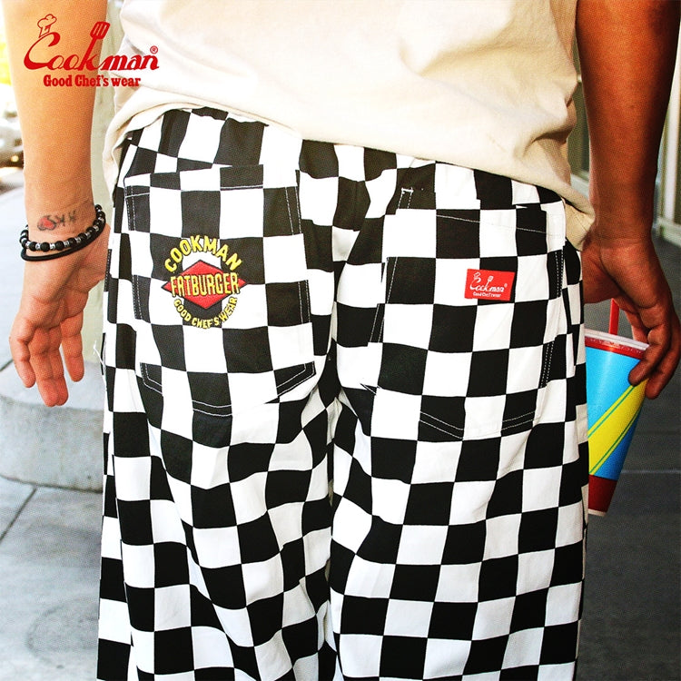 Cookman Chef Pants Semiwide - FATBURGER Checker : Black