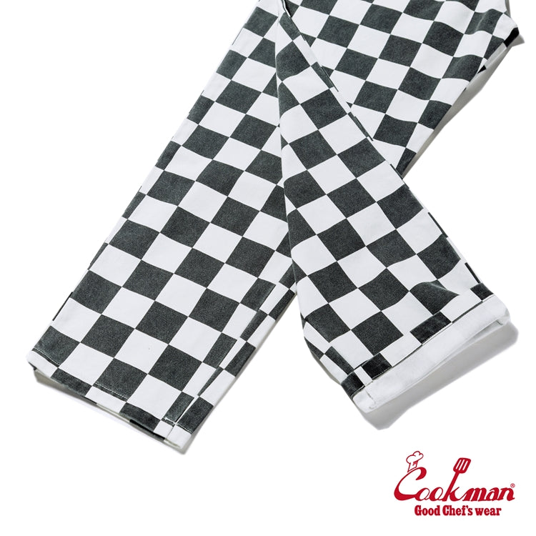Cookman Chef Pants Semiwide - Washed Duck Canvas Checker : Black