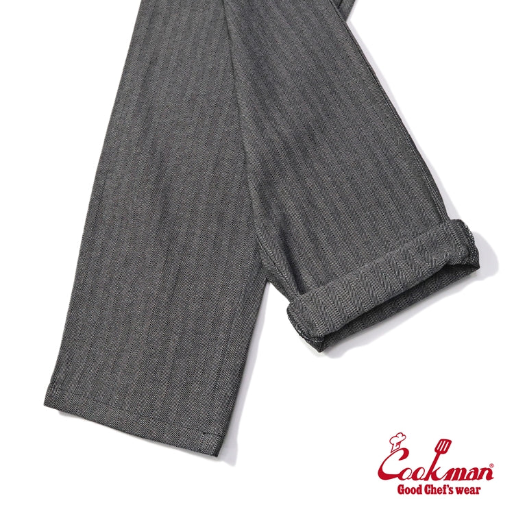 Cookman Chef Pants Semiwide - Herringbone Denim : Light Black