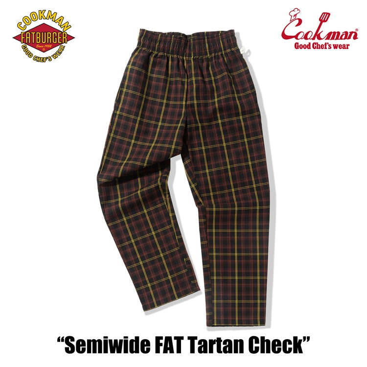 Cookman Chef Pants Semiwide : FAT Tartan Check