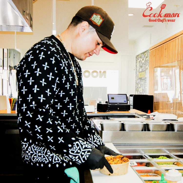 Cookman Knitted Cardigan - Bandanna Cross : Black