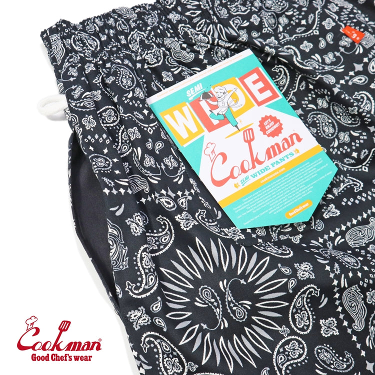 Cookman Chef Pants Semiwide - Paisley : Black