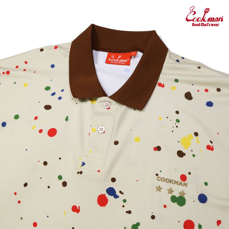 Cookman Polo Shirts - Sauce Splash : Beige