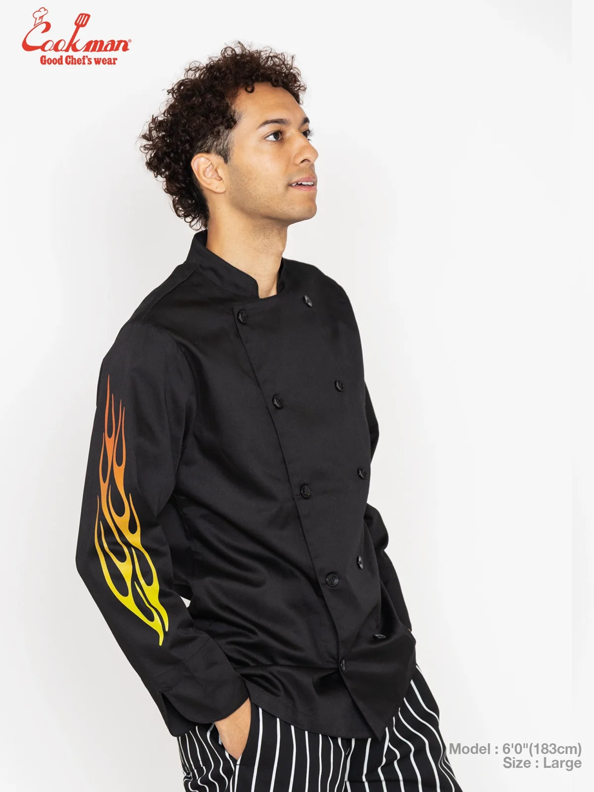 Chef Coat Long Sleeve Vented - Gril : Black