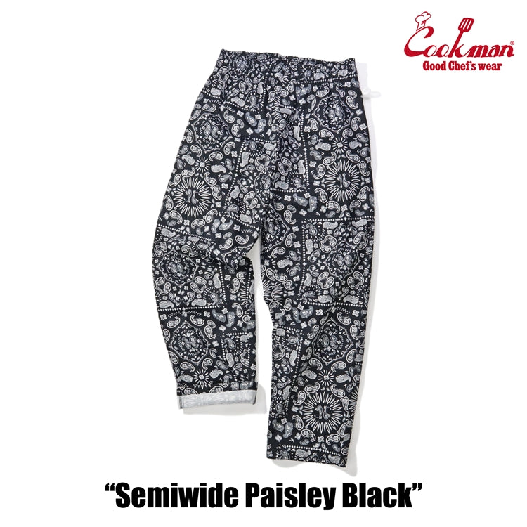 Cookman Chef Pants Semiwide - Paisley : Black