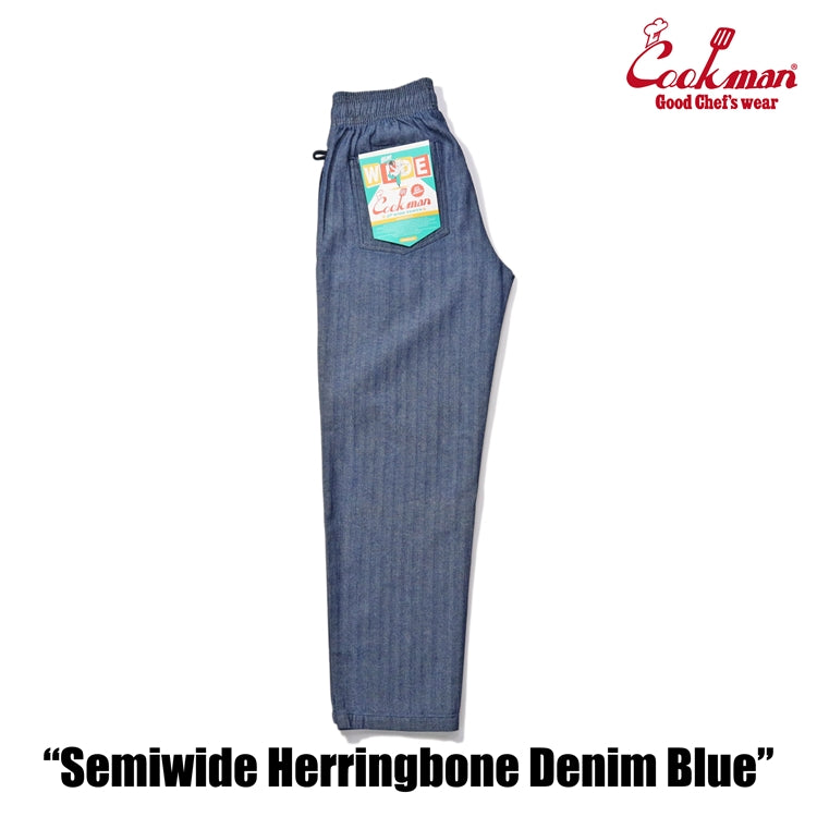 Cookman Chef Pants Semiwide - Herringbone Denim : Blue