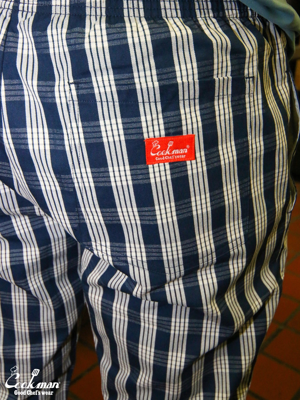 Chef Pants Semiwide - PALAKA Check : Navy