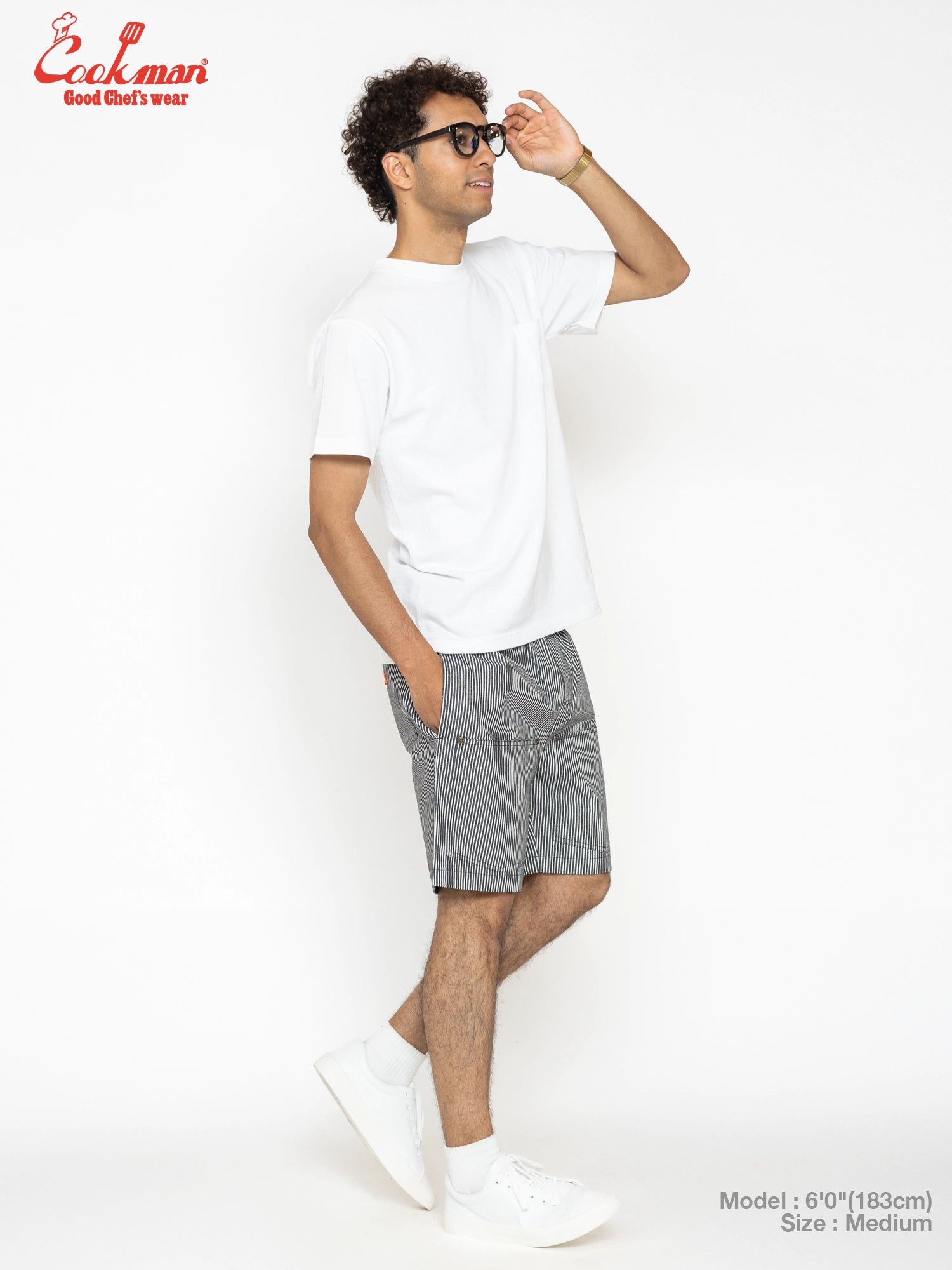 Chef Short Pants Front Pocket - Hickory : Black
