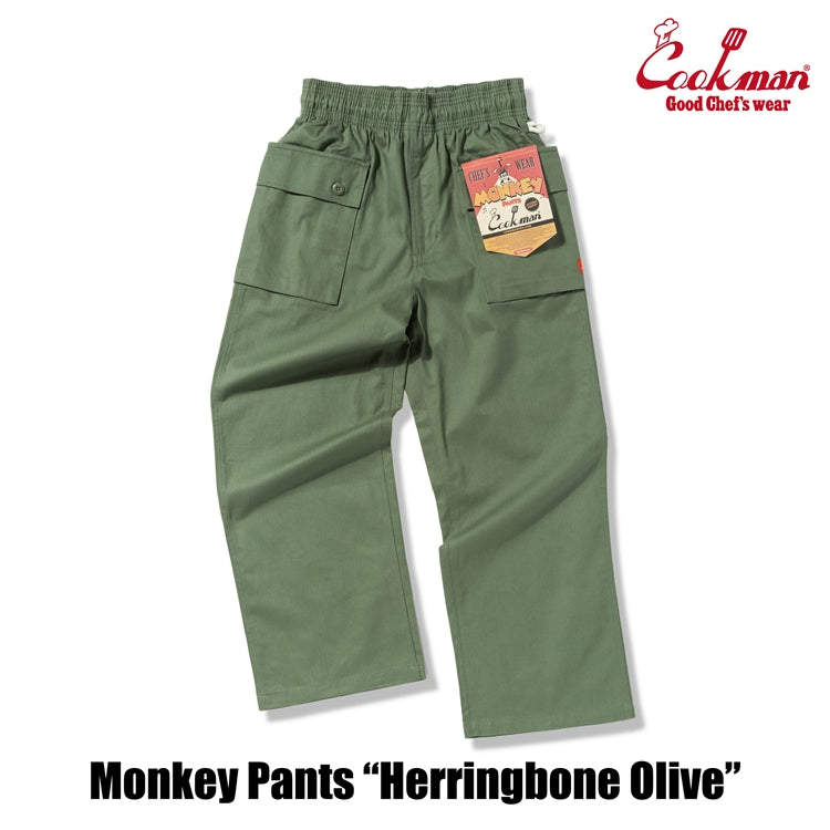 Monkey Pants - Herringbone : Olive