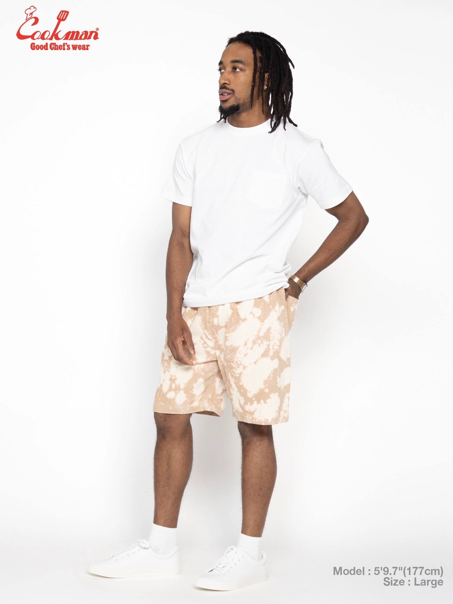 Chef Short Pants - Corduroy Bleach : Beige