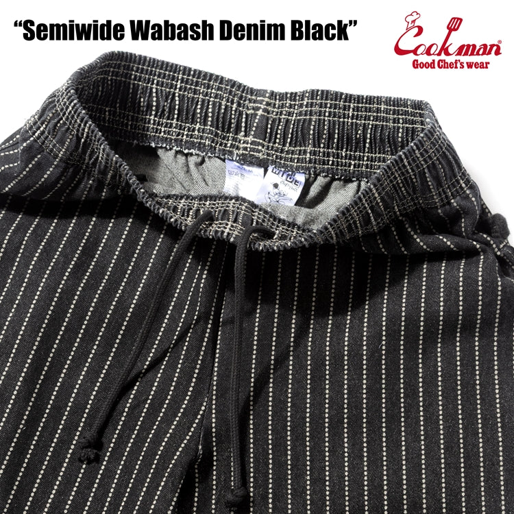 Cookman Chef Pants Semiwide - Wabash Denim : Black
