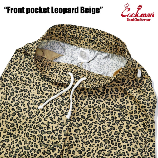 Cookman Chef Short Pants Front Pocket - Leopard : Beige