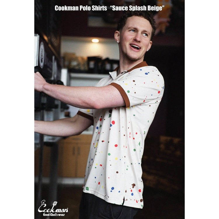 Cookman Polo Shirts - Sauce Splash : Beige