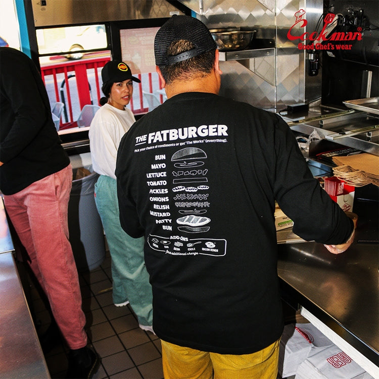 Cookman Washed Long Sleeve Tees - FAT Topping Menu : Black
