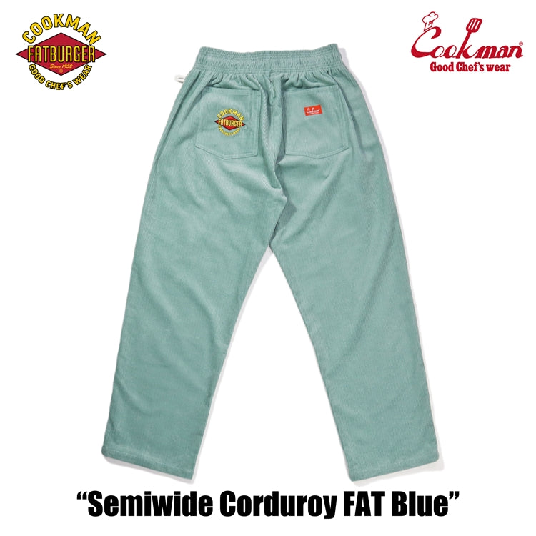 Cookman Chef Pants Semiwide- Corduroy : FAT Blue