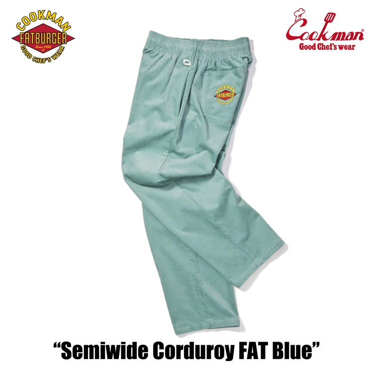 Cookman Chef Pants Semiwide- Corduroy : FAT Blue