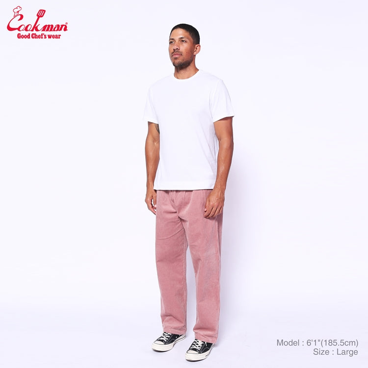 Cookman Chef Pants Semiwide- Corduroy : FAT Pink